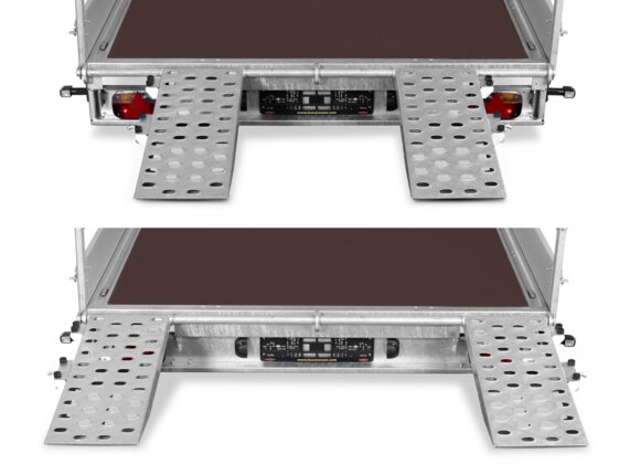 Böckmann Mehrwerte Maschinentransporter Auffahrschienen in Breite verstellbar
